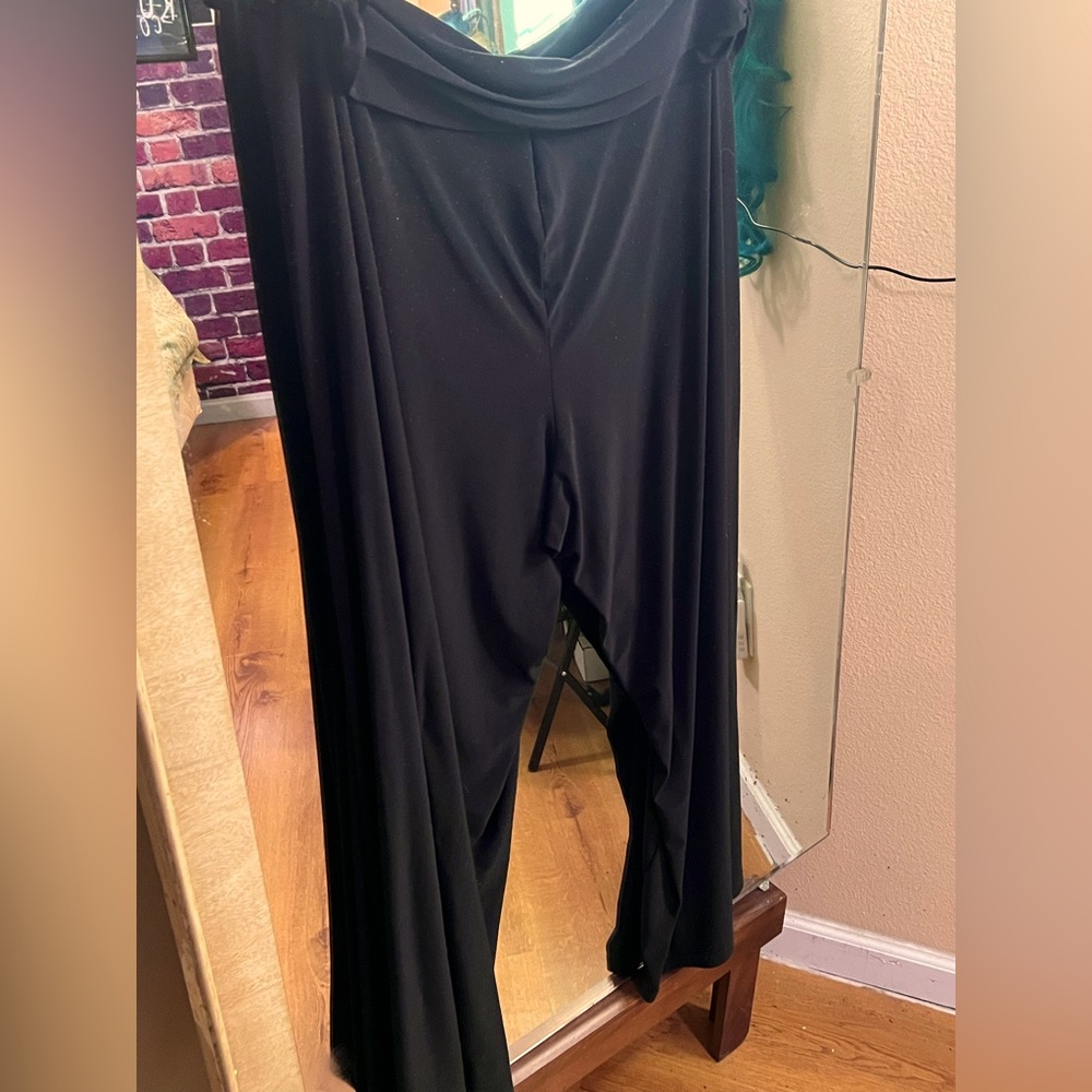 Black stretchy dress pants palazzo style